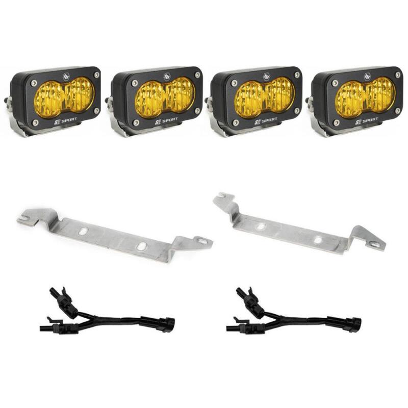 Toyota Tundra Fog Light Pocket Kit - Baja Designs - Amber - `22-`27